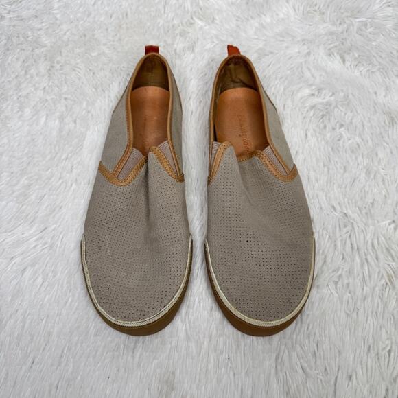 TOMMY BAHAMA / Beach Dweller gray brown perforated slip on loafer sneakers / 9 main image 8